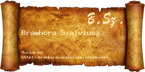 Brambora Szalviusz névjegykártya
